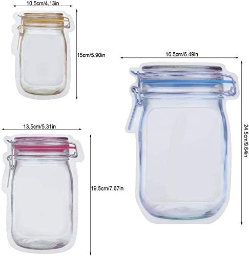 Chhota Safar Mason Jar Travel Snack Bags – Portionable Ziplock Pouches (Pack of 12)