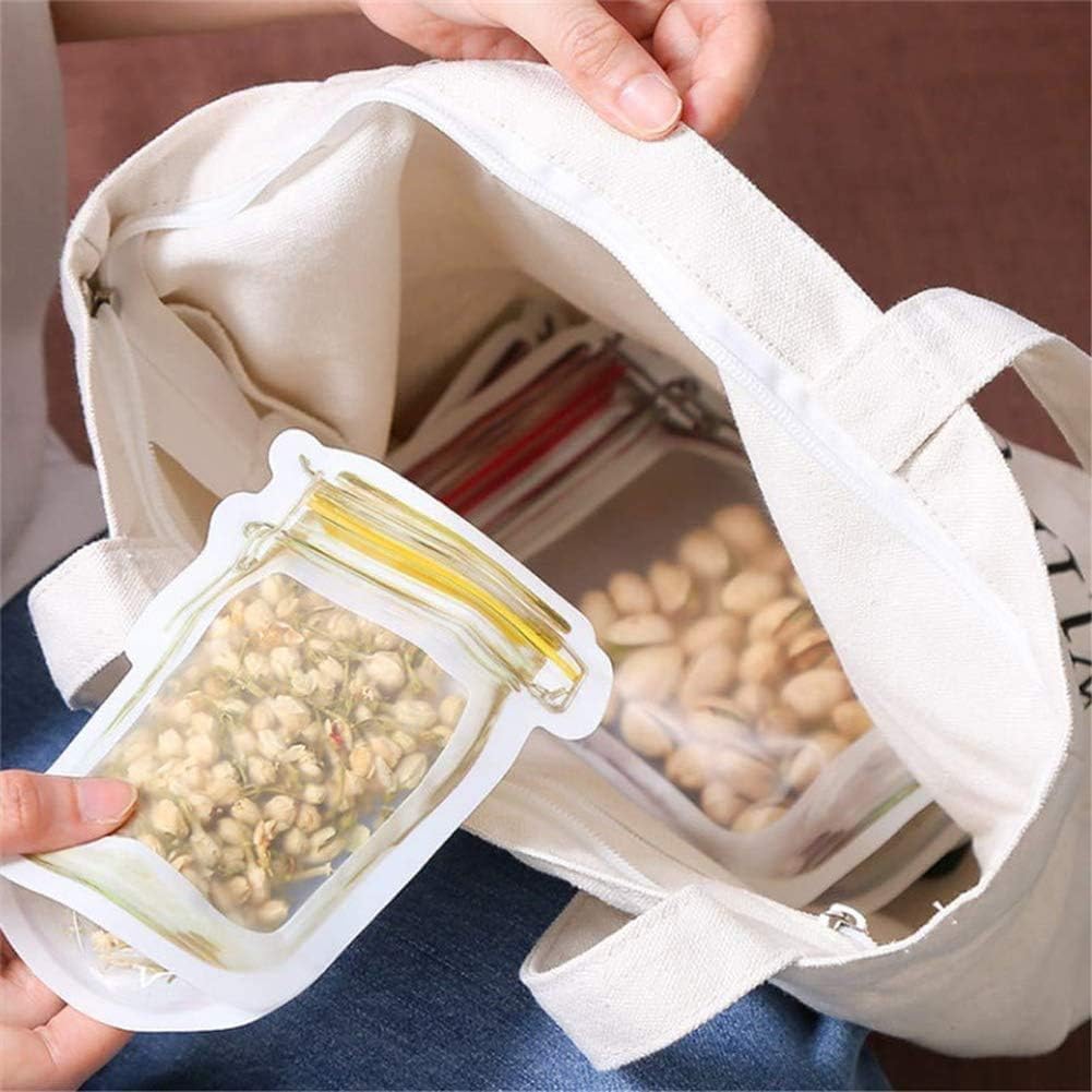 Chhota Safar Mason Jar Travel Snack Bags – Portionable Ziplock Pouches (Pack of 12)