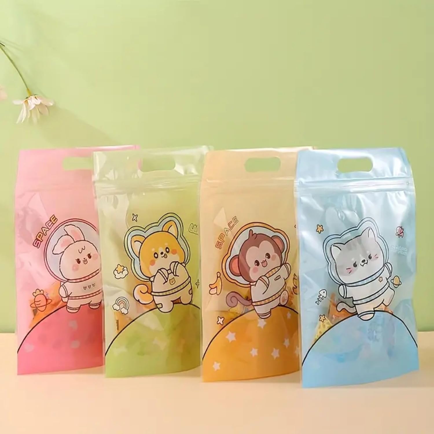 Chhota Safar Space Adventure Reusable Snack Bags – Ziplock Travel Pouches (Pack of 10)